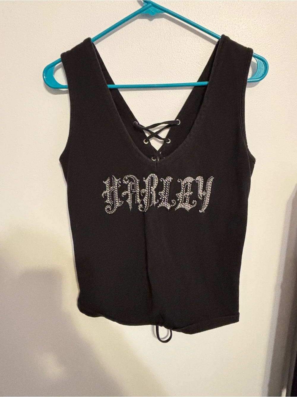 Harley Davidson lace up back tank top